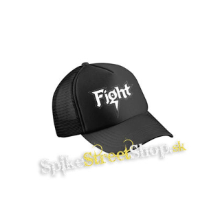 FIGHT - Logo Metal Band Rob Halford - čierna sieťkovaná šiltovka model "Trucker Cap"