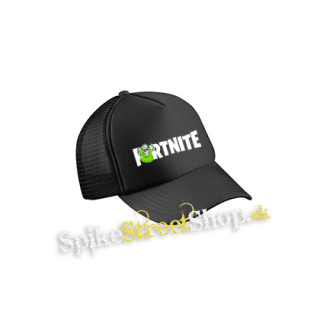 FORTNITE Season 7 - Rick Sanchez Logo - čierna sieťkovaná šiltovka model "Trucker Cap"