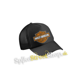 HARLEY-DAVIDSON MOTORCYCLES - čierna sieťkovaná šiltovka model "Trucker Cap"