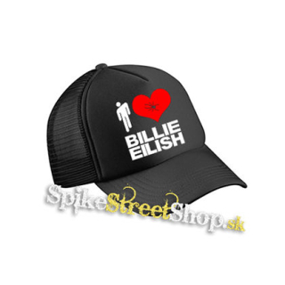 I LOVE BILLIE EILISH - čierna sieťkovaná šiltovka model "Trucker Cap"