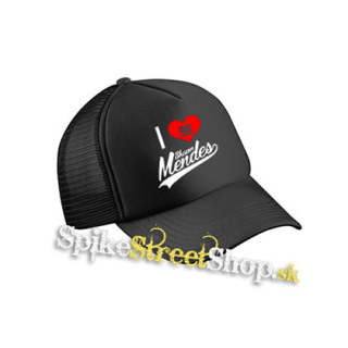 I LOVE SHAWN MENDES - čierna sieťkovaná šiltovka model "Trucker Cap"