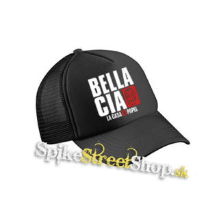 LA CASA DE PAPEL - Bella Ciao - čierna sieťkovaná šiltovka model "Trucker Cap"