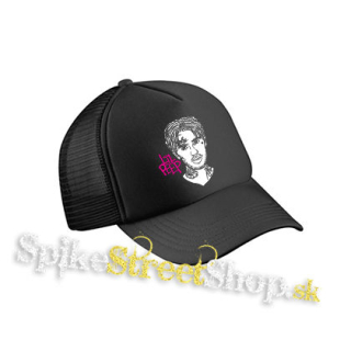 LIL PEEP - Sus Boy Portrait - čierna sieťkovaná šiltovka model "Trucker Cap"