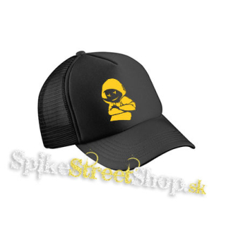 MARSHMELLO - Yellow Smile - čierna sieťkovaná šiltovka model "Trucker Cap"