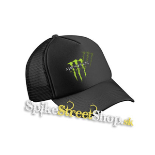 MONSTER ENERGY - Green Logo Honey Bee - čierna sieťkovaná šiltovka model "Trucker Cap"