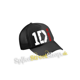 ONE DIRECTION - Red Logo - čierna sieťkovaná šiltovka model "Trucker Cap"