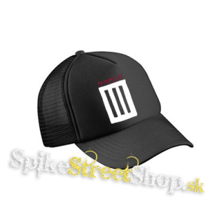 PARAMORE - 3 Bar - čierna sieťkovaná šiltovka model "Trucker Cap"