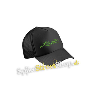 POISON - Logo Green - čierna sieťkovaná šiltovka model "Trucker Cap"