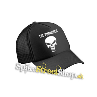 PUNISHER - Logo & Skull - čierna sieťkovaná šiltovka model "Trucker Cap"