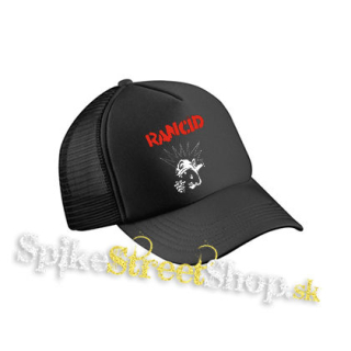 RANCID - Punx - čierna sieťkovaná šiltovka model "Trucker Cap"