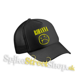 RIHANNA - čierna sieťkovaná šiltovka model "Trucker Cap"