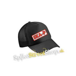 SKA-P - Red Logo - čierna sieťkovaná šiltovka model "Trucker Cap"