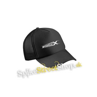 STATIC-X - Logo - čierna sieťkovaná šiltovka model "Trucker Cap"