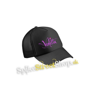 VIOLETTA - Logo - čierna sieťkovaná šiltovka model "Trucker Cap"