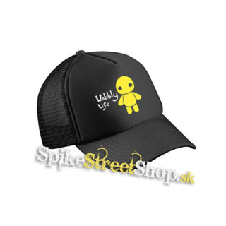 WOBBLY LIFE - Wobbly Poster - čierna sieťkovaná šiltovka model "Trucker Cap"