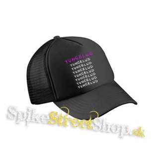 YUNGBLUD - Multilogos - čierna sieťkovaná šiltovka model "Trucker Cap"