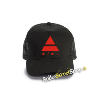 30 SECONDS TO MARS - Red Triad - čierna bavlnená sieťkovaná šiltovka model "Trucker Cap"
