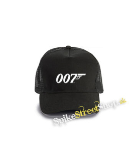 AGENT JAMES BOND 007 - Symbol - čierna bavlnená sieťkovaná šiltovka model "Trucker Cap"