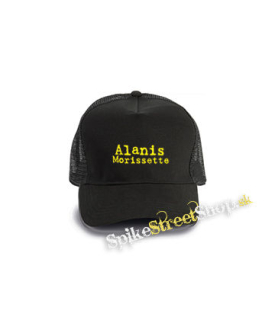 ALANIS MORISSETTE - Logo - čierna bavlnená sieťkovaná šiltovka model "Trucker Cap"