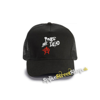 ANARCHY - Punks Not Dead - čierna bavlnená sieťkovaná šiltovka model "Trucker Cap"