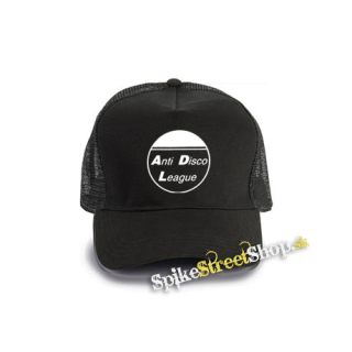 ANTI DISCO LEAGUE - Logo Circle - čierna bavlnená sieťkovaná šiltovka model "Trucker Cap"