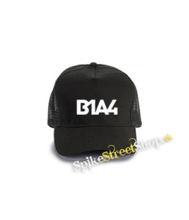 B1A4 - Logo - čierna bavlnená sieťkovaná šiltovka model "Trucker Cap"