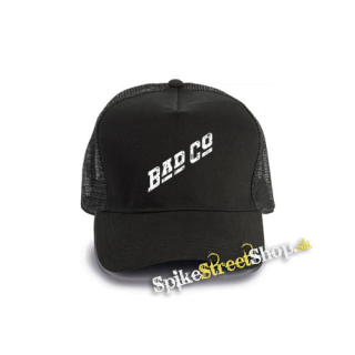BAD COMPANY - Logo - čierna bavlnená sieťkovaná šiltovka model "Trucker Cap"