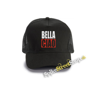 BELLA CIAO - čierna bavlnená sieťkovaná šiltovka model "Trucker Cap"