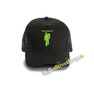 BILLIE EILISH - Stickman Logo Green - čierna bavlnená sieťkovaná šiltovka model "Trucker Cap"