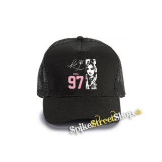 BLACKPINK - Rosé 97 Signature Portrait - čierna bavlnená sieťkovaná šiltovka model "Trucker Cap"