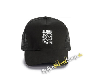 BLINK 182 - Spelled Out - čierna bavlnená sieťkovaná šiltovka model "Trucker Cap"