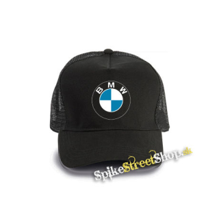 BMW - čierna bavlnená sieťkovaná šiltovka model "Trucker Cap"