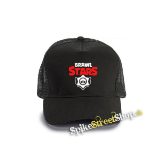 BRAWL STARS - Logo - čierna bavlnená sieťkovaná šiltovka model "Trucker Cap"