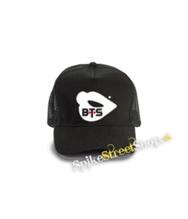 BTS - BANGTAN BOYS - Lips - čierna bavlnená sieťkovaná šiltovka model "Trucker Cap"