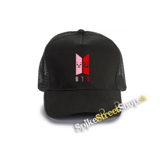 BTS - Emoji BT21 Logo COLOUR - čierna bavlnená sieťkovaná šiltovka model "Trucker Cap"