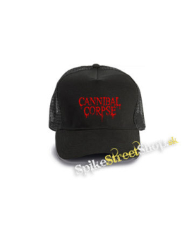 CANNIBAL CORPSE - Red Logo - čierna bavlnená sieťkovaná šiltovka model "Trucker Cap"
