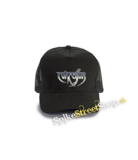 CONFESSOR - Logo - čierna bavlnená sieťkovaná šiltovka model "Trucker Cap"