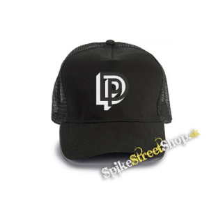 DEEP PURPLE - Crest Motive 1 - čierna bavlnená sieťkovaná šiltovka model "Trucker Cap"