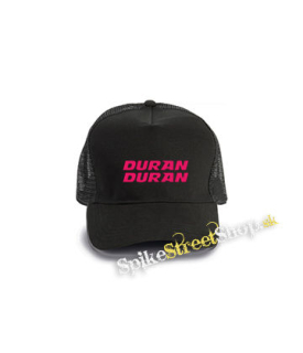 DURAN DURAN - Pink Logo - čierna bavlnená sieťkovaná šiltovka model "Trucker Cap"