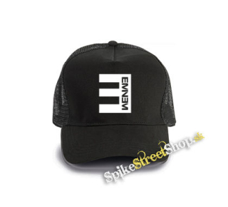 EMINEM - Logo Crest CIERNE - čierna bavlnená sieťkovaná šiltovka model "Trucker Cap"