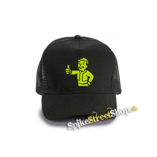 FALLOUT - Vault Boy Green - čierna bavlnená sieťkovaná šiltovka model "Trucker Cap"