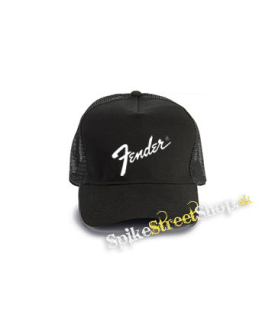 FENDER - Logo - čierna bavlnená sieťkovaná šiltovka model "Trucker Cap"