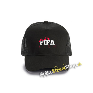 FIFA KING - čierna bavlnená sieťkovaná šiltovka model "Trucker Cap"