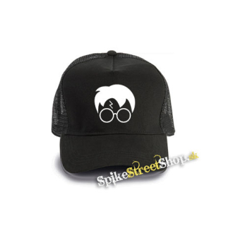 HARRY POTTER - Glasses Bold Crest - čierna bavlnená sieťkovaná šiltovka model "Trucker Cap"