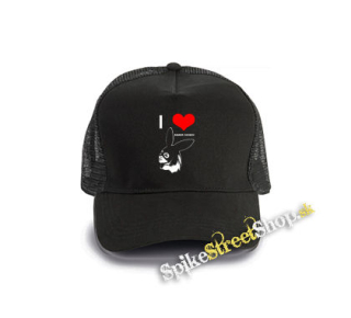 I LOVE ARIANA GRANDE - čierna bavlnená sieťkovaná šiltovka model "Trucker Cap"