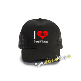 I LOVE GUNS N ROSES 2 - čierna bavlnená sieťkovaná šiltovka model "Trucker Cap"