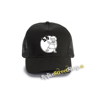 LÍZA SIMPSON - Antifa Motive - čierna bavlnená sieťkovaná šiltovka model "Trucker Cap"