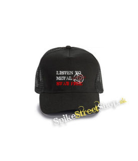 LUNATIC GODS - Listen To Metal Stay Free Motive 2 - čierna bavlnená sieťkovaná šiltovka model "Trucker Cap"