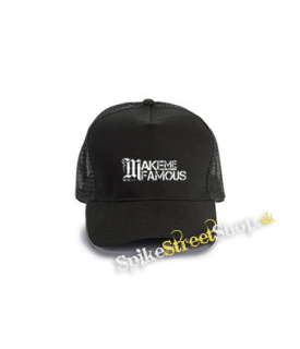 MAKE ME FAMOUS - Logo - čierna bavlnená sieťkovaná šiltovka model "Trucker Cap"