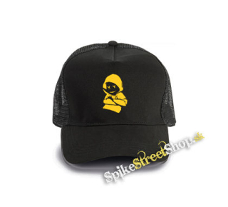 MARSHMELLO - Yellow Smile - čierna bavlnená sieťkovaná šiltovka model "Trucker Cap"